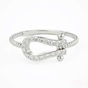 High Quality Solid 925 Sterling <b>Silver</b> 14K Gold Plated Zircon Prong Setting Horseshoe Christian Cowgirl Gifted <b>Ring</b> Fine Jewelry - Product Image 3