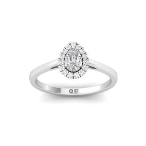 Luxury Pear Cut Round Lab Grown Diamond <b>Solitaire</b> <b>Ring</b> 925 Sterling <b>Silver</b> 10K Gold Plated Finish for Women Wedding/Anniversary - Product Image 4