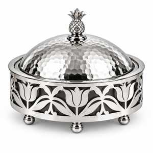 Shiny Silver Plated Hot Pot Hotel Table Top <b>Food</b> Supplies Exclusive Hammered Design Casseroles <b>Server</b> Hot Pot Supplier - Product Image 3