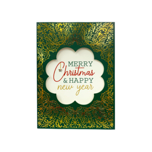 Cartes de vœux de Noël parfaites avec cadre élégant, gaufrage et estampage doré sur papier - Product Image 1