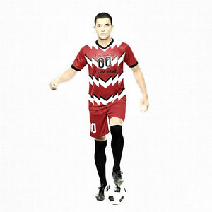 Camisetas de Fútbol Sublimadas, Uniformes de Fútbol 100% Poliéster Transpirable, Camisetas Deportivas de Manga Corta a Rayas - Product Image 1