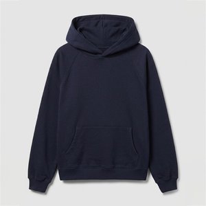 Sudadera con Capucha Azul Marino para Mujer, Personalizable con Logotipo, Color Sólido, Felpa de Algodón, Manga Larga con Bolsillos, Corte Regular, Otoño - Product Image 1