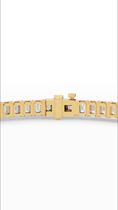 Pulsera de tenis con diamantes de laboratorio de corte esmeralda majestuosos, oro de 18K, joyería fina de lujo, proveedor mayorista - Product Image 6