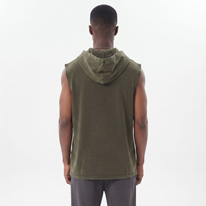 Camiseta sin mangas con capucha para hombre, informal, deportiva, para gimnasio, con logo personalizado, ropa deportiva OEM - Product Image 2