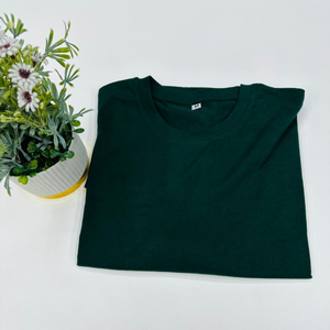 Premium quality fabric green color summer lightweight <b>Tshirt</b> for men with round Collar Men's Casual wear short sleeve made in BD - Product Image 3