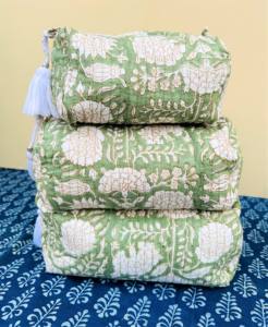 Juego de 3 Bolsas de Aseo de Algodón con Estampado Floral, Cierre de Cremallera, para Maquillaje y Cosméticos, Multicolores, Regalo para Cumpleaños - Product Image 4