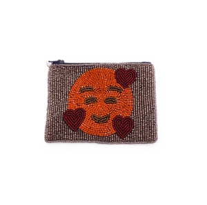 Pochette à monnaie en perles de rocaille tendance pour femmes et filles, broderie personnalisée en perles de rocaille avec fermeture éclair - Product Image 3