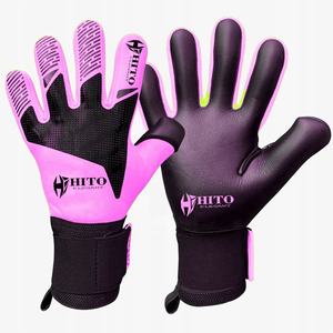 Gants de gardien de but de football avec impression en silicone sur le dos et contact en caoutchouc sur la paume, sangle intégrée, nouveau design. - Product Image 6