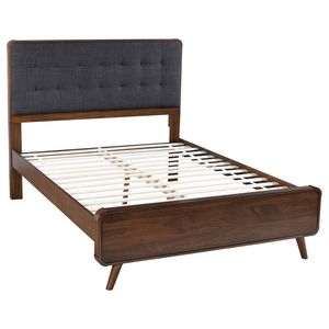 Cama con plataforma Queen de Carson Carrington en nogal oscuro, tapizada - Product Image 2