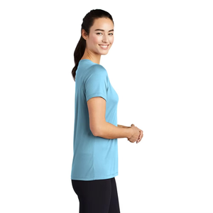 Women's Scoop Neck Short Sleeve T-<b>Shirt</b> Solid Color Regular Fit Quick Dry Knitted Polyester Casual Wear Spring Summer - Product Image 5