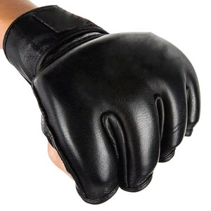 ถุงมือ MMA หนังใหม่ พร้อมแผ่นเจลเสริมด้านใน สายรัดข้อมือแบบรวดเร็ว ป้องกันมือและนิ้วมือ สำหรับการฝึกซ้อม ระบายอากาศได้ดี - Product Image 4