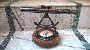 <b>Vintage</b> Brass Round Theodolite Alidade Telescope <b>Compass</b> Survey Instrument OEM Nautical Marine Polished Home Decor Wholesale - Product Image 6