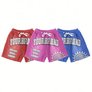 Pantalones cortos de algodón con bordado desgastado y efecto lavado ácido, con LOGO personalizado, para hombre, de la mejor calidad a precios razonables. - Product Image 2