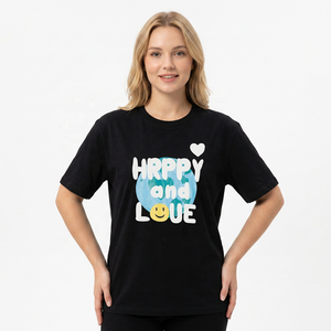 แฮปปี้ แอนด์ เลิฟ เอิร์ธเสื้อยืดแขนสั้นพิมพ์ลายผู้ชายลำลอง O-Neck Jersey Cotton Regular Fit - Product Image 5