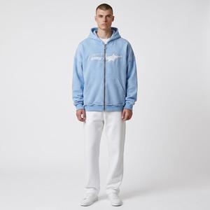 Wholesale New Stylish Custom Zip Up Hoodies For Men Drop Shoulder Zip Up With Logo Basics Cotton Blended Zip Up Hoodies Vendor - Product Image 3
