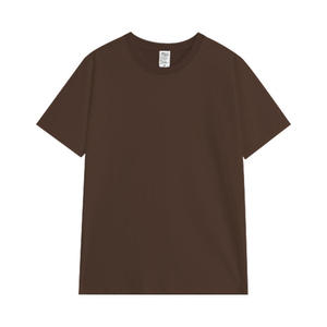เสื้อยืดคอกลมสีพื้นแขนสั้นทรงตรงผ้าฝ้ายหนาน้ำหนักมากแบบหลวมๆสำหรับผู้ชาย รับผลิตตามแบบ OEM - Product Image 4