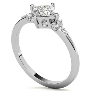 Luxury Princess Cut Moissanite <b>Solitaire</b> Engagement & Wedding <b>Ring</b> 925 Sterling <b>Silver</b> Gold Plated - Product Image 2