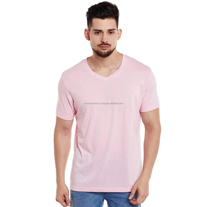 Camiseta con cuello en V para hombre de gran oferta, diseño personalizable de algodón 100% de gran calidad para compradores en línea - Product Image 1