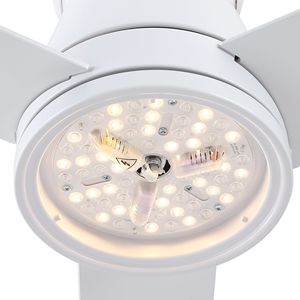 Ventilatore da Soffitto Smart Integrato con LED da 48 Pollici, Stile Rustico, con Telecomando per Uso Interno/Esterno, Colore Bianco - Product Image 2