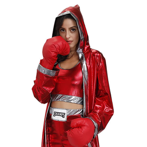 Ensemble d'uniformes de boxe personnalisés pour femmes, blanc et or, avec soutien-gorge de sport haute performance et short-jupe athlétique pour sports de combat - Product Image 1