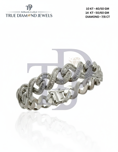 สร้อยข้อมือเพชรแบบคิวบาสุดหรูสี14KT VS1 VS2สี H-I 10KT ทองออปชั่น7CT 8CT เย็นดีไซน์ฮิปฮอปขนาดใหญ่ - Product Image 4