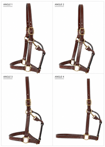 Harnais de cheval en cuir de designer avec ferrures en laiton, qualité d'exportation de Divine International - Product Image 5