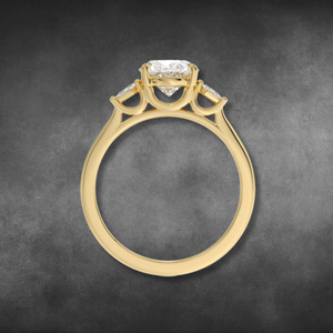 แหวนเพชรทรงรีสามเม็ด ได้รับการรับรองจาก IGI ผลิตในห้องปฏิบัติการ ทอง 14K 18K ประดับเพชรทรงว่าวด้านข้าง แหวนหมั้น เครื่องประดับชั้นดี สำหรับเธอ เป็นของขวัญ - Product Image 2