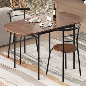 Set da Pranzo Moderno in 3 Pezzi con 2 Sedie e Tavolo Salvaspazio per Cucine Piccole - Product Image 3