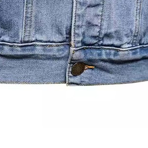 Custom Men Winter Jeans <b>Denim</b> <b>Jacket</b> Classic Casual Long Sleeve Outerwear Front Logo 100% Cotton Eco-Friendly Quick Dry - Product Image 4