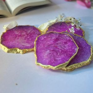 Posavasos de resina de lujo hechos a mano, juego de posavasos modernos para protección de la mesa, para bebidas, posavasos de resina hechos a mano - Product Image 1