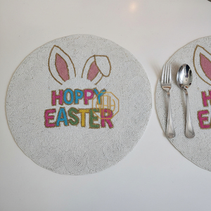 Sets de table perlés faits main sur mesure en forme de cœur en tissu satiné – Fournisseur de luxe en gros pour l'hôtellerie - Product Image 4