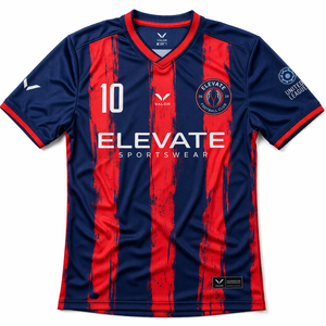 เสื้อฟุตบอลแบบกำหนดเองสำหรับทีมและลีก ไซส์ใหญ่พิเศษ แห้งเร็ว ระบายอากาศได้ดี ผ้าโพลีเอสเตอร์ 100% ปักชื่อผู้เล่นตามสั่ง - Product Image 4