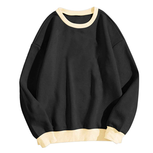 Pull-over en tricot surdimensionné bleu clair unisexe, col rond, sweat-shirt décontracté, couleur unie, vêtements d'automne - Product Image 6