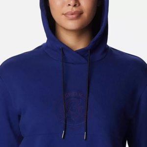 เสื้อฮู้ดดี้ผู้หญิงสีพื้น ผ้าฝ้ายฟลีซ 100% ทรงโอเวอร์ไซส์ สวมใส่สบายสำหรับฤดูใบไม้ร่วงและฤดูหนาว สไตล์ลำลองแนวสตรีทแวร์ เสื้อผ้าสั่งทำพิเศษ - Product Image 4