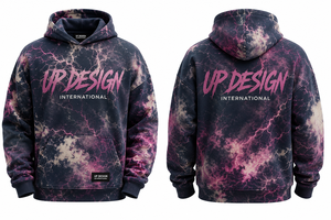 เสื้อฮู้ดดี้พิมพ์ลายกาแล็กซี่สีม่วงแบบกำหนดเอง ทรงโอเวอร์ไซส์ สตรีทแวร์ หนานุ่ม ใส่ได้ทั้งผู้ชายและผู้หญิง - Product Image 5