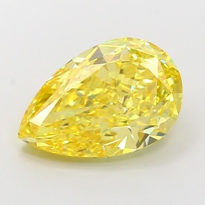 Diamant de laboratoire CVD de couleur jaune vif fantaisie, forme poire modifiée, 5,03 carats, clarté VS2, excellente qualité de polissage - Product Image 1