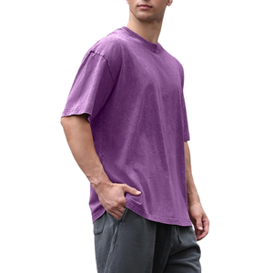 เสื้อยืดโอเวอร์ไซส์พิมพ์โลโก้ตามสั่งสำหรับผู้ชาย สไตล์สตรีทแวร์ ทรงหลวม ไหล่ตก คุณภาพสูง เสื้อยืดลำลองแนวสปอร์ตสำหรับผู้ชาย - Product Image 4