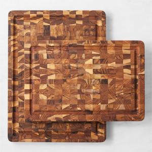 Tabla de cortar de madera de teca de alta calidad con ranura para jugos y asas, tabla de cocina de madera dura, mejor precio - Product Image 1