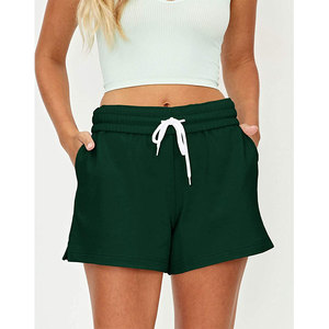 Shorts décontractés pour femmes avec logo personnalisé, en coton doux et respirant, avec cordon de serrage blanc, pour la course à pied et la gym, coupe régulière - Product Image 4