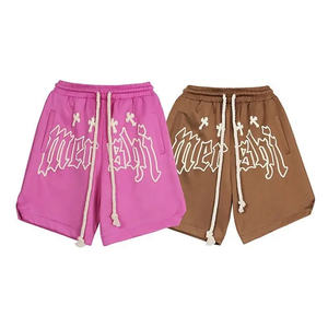 Pantalones cortos Bermuda de lona de algodón con cordón elástico grueso en la cintura, diseño 3D personalizado con estampado en relieve para hombre - Product Image 1