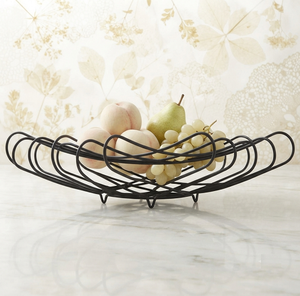 Corbeille à fruits moderne en métal noir durable pour la cuisine - Product Image 1