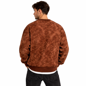 Sudadera Oversize de Cuello Redondo con Logo Personalizado de Alta Calidad, Lavado Ácido Marrón, Tejido Suave, Ropa Casual Urbana, Proveedor - Product Image 4