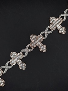 RB Gems Custom <b>Cross</b> VVS Diamond Cuban Link <b>Chain</b> Hip Hop Style Iced Baguette Diamond Bracelet Fine Men's Jewelry Silver Gold - Product Image 5