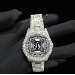 Reloj de Pulsera de Diamantes con Incrustaciones de Oro y Plata de Primera Calidad, Caja de Acero Inoxidable Resistente para Hombre, Disponible para Exportación - Product Image 1