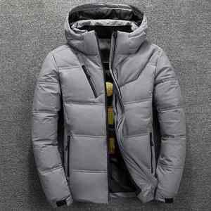 customized men's <b>Long</b> Sleeve <b>Winter</b> Warm Puffer down <b>Jacket</b> with Metallic Zipper Shiny Thick Hooded Polyester Lining - Product Image 2