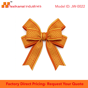 ริบบิ้นผ้าแจ็คการ์ดสีส้มทองขนาด 31 มม. จากนีลกามัล อินดัสทรีส์ สำหรับตกแต่งขอบเสื้อผ้า เสื้อคลุม ผ้าคลุมไหล่ และงานจัดแต่งทรงผม - Product Image 6