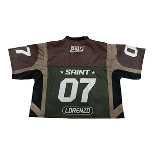 เสื้อฟุตบอลอเมริกันผู้ชายแบบสั่งทำพิเศษ ระบายอากาศได้ดี ผลิตจากโพลีเอสเตอร์ตาข่าย คุณภาพสูง สำหรับเล่นกีฬา ขายดี - Product Image 2