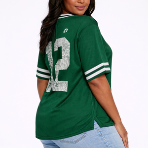 Camiseta de fútbol americano de malla verde con cuello en V, ajuste holgado, personalizada, para entrenamiento, del fabricante - Product Image 6