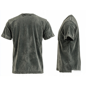 Men's Tie-Dye Cotton T-Shirts Short Sleeve O-Neck Regular Fit Casual Wear Tee Shirts Knitted Fabric Blank Acid Wash <b>TShirts</b> - Product Image 4