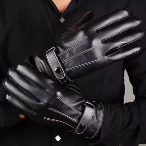 Guantes de Carreras de Cuero, Protección Completa para los Dedos, Resistentes al Viento, Correa de Muñeca Ajustable con Cierre de Botón, Unisex, para Conducir al Aire Libre - Product Image 2
